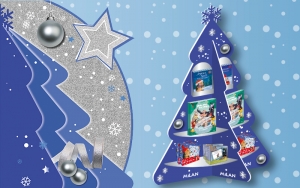 Création du design pour une PLV en forme de sapin de Noël - COCO and Co - Claudine Defeuillet - Graphiste designer pour le web et le print