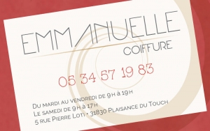 carte de visite Emmanuelle Coiffure par Claudine Defeuillet