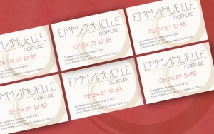 Carte de visite Emmanuelle Coiffure par Claudine Defeuillet